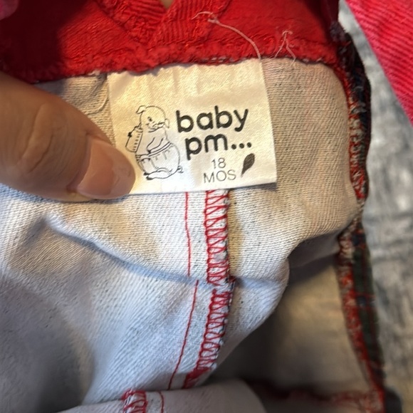 Vintage railroad stripe Overalls with Red Accents - size 18 months - Picture 5 of 6